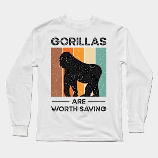 World Wildlife Day Gorilla Wildlife Animal Conservation Long Sleeve T-Shirt